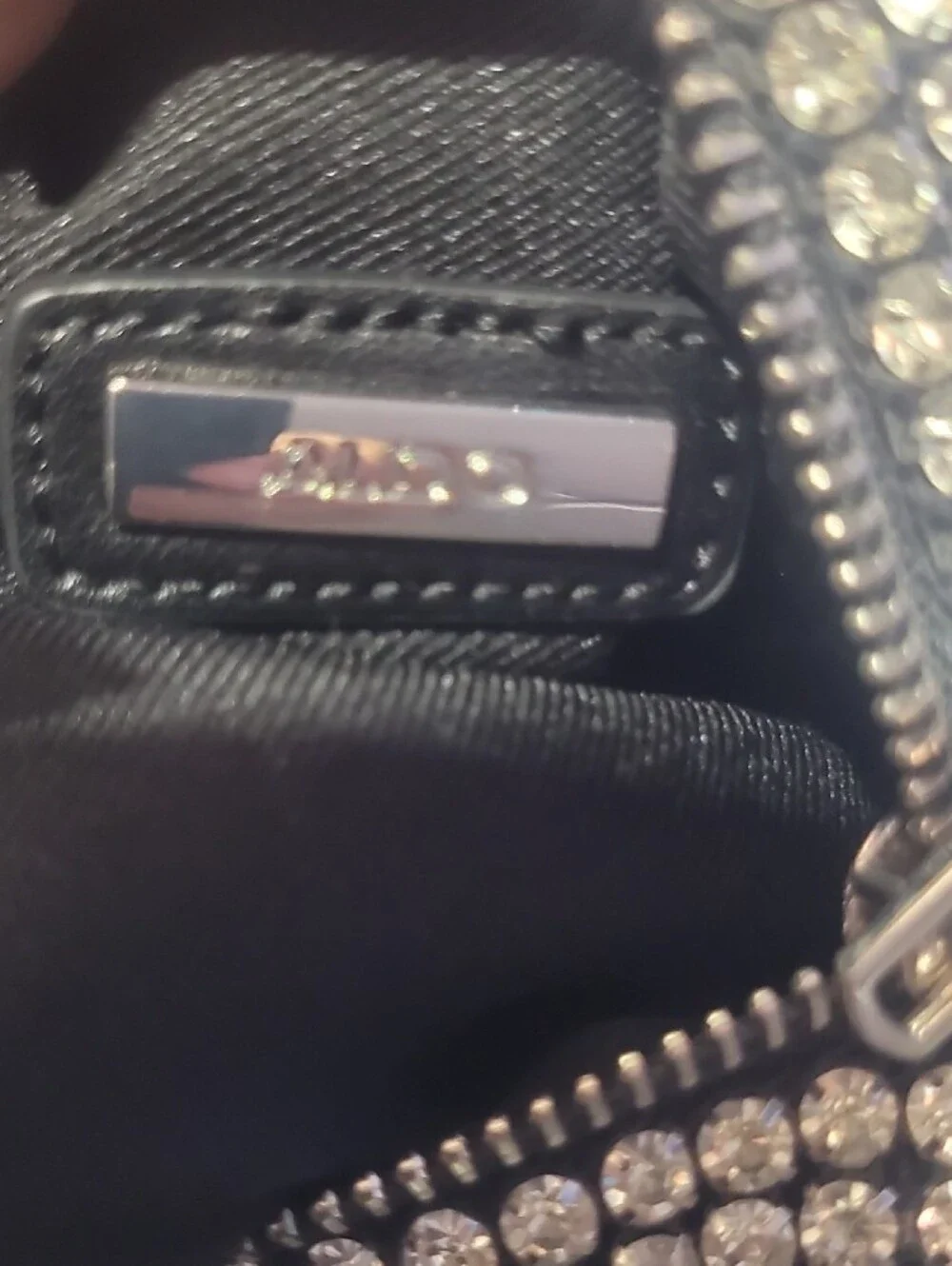 Aldo Silver Crystal Chain Wristlet